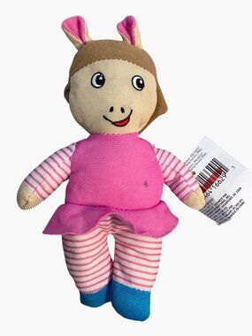 Arthur DW Plush Doll 2006 Marc Brown 9" Pink Outfit Striped Legs Blue Shoes